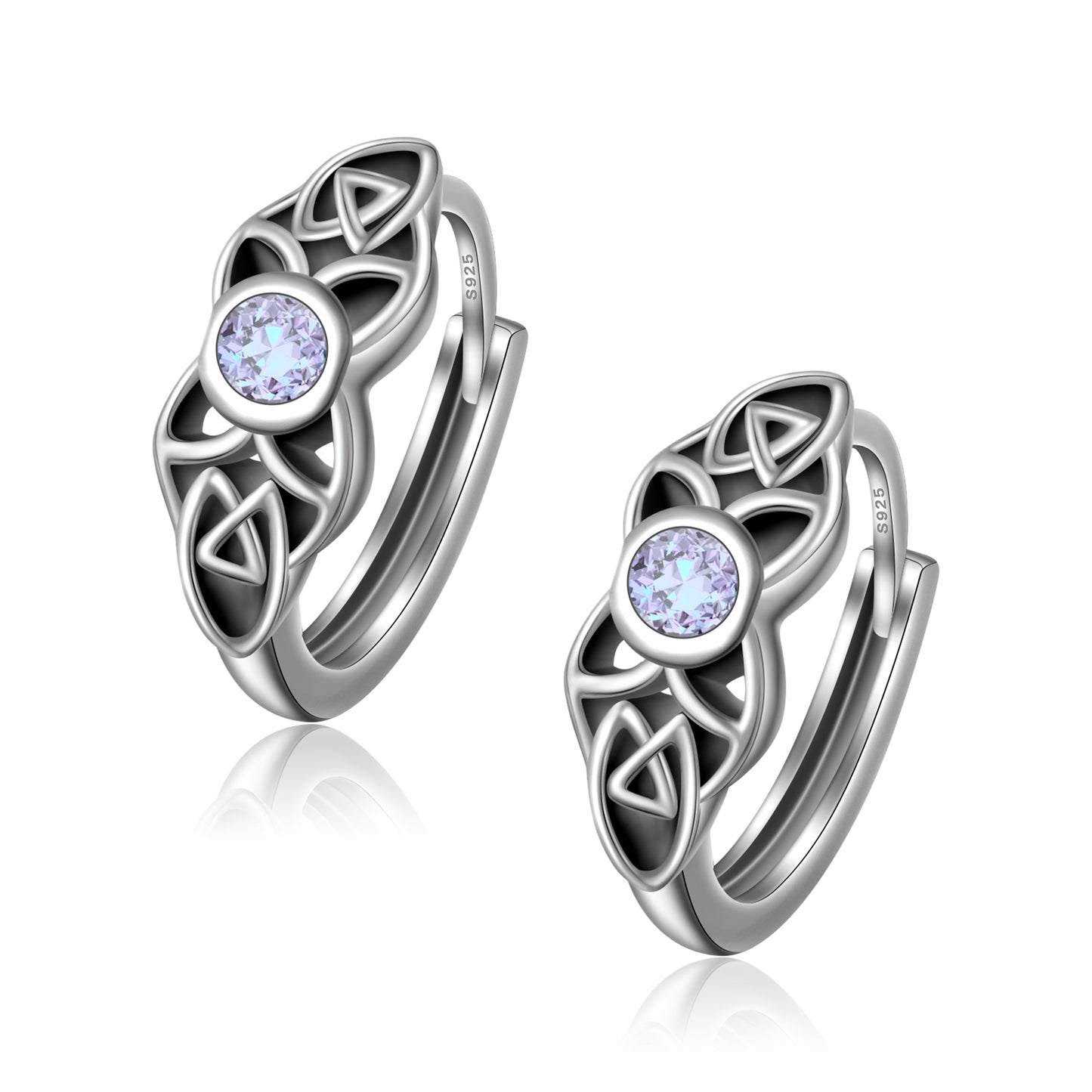 925 Sterling Silver Celtic Knot Small Hoop Earrings