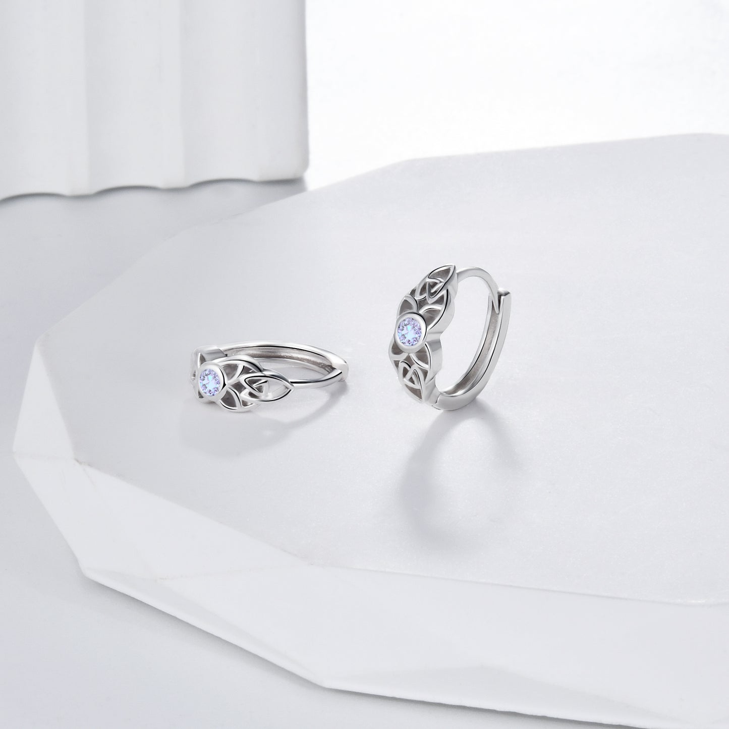 925 Sterling Silver Celtic Knot Small Hoop Earrings