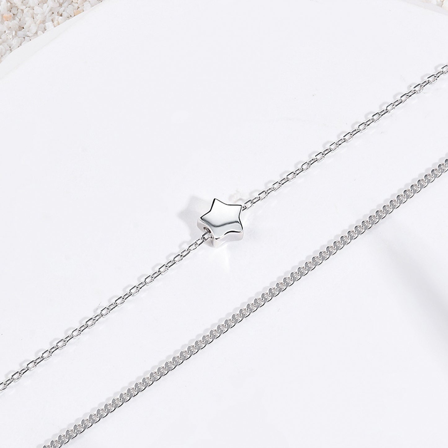 925 Sterling Silver Star Ankle Bracelet Summer Beach Sandals Multilayer Anklet Bracelets