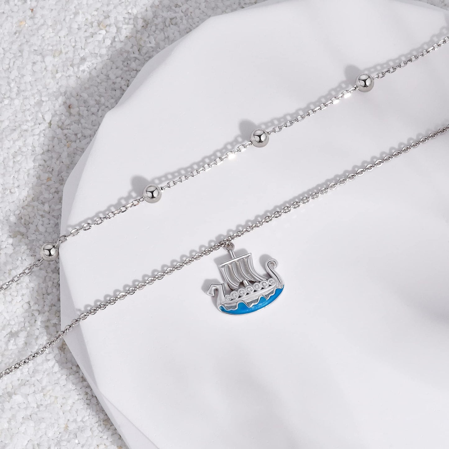 Viking Boat Anklet 925 Sterling Silver Viking Long Ankle Bracelets