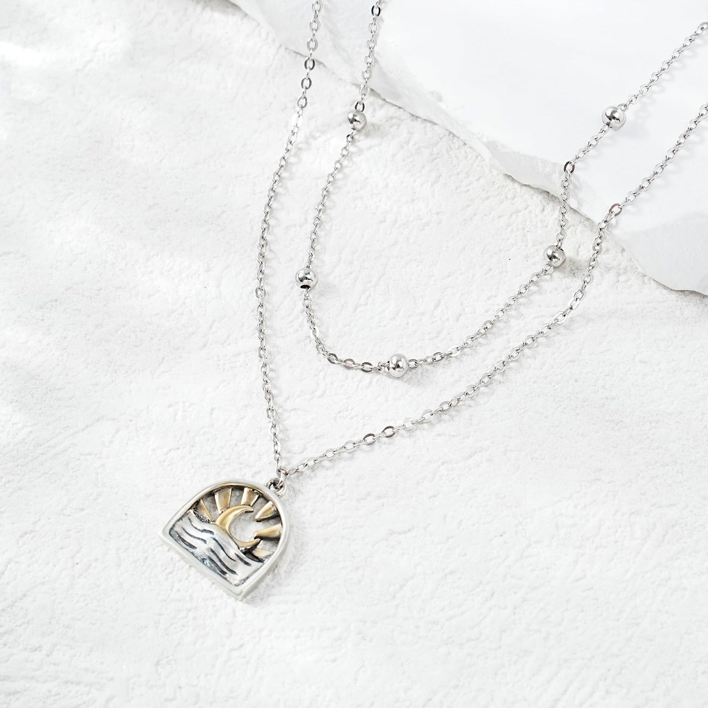 Sun Anklet 925 Sterling Silver Sun Moon Anklet Bracelets for Women