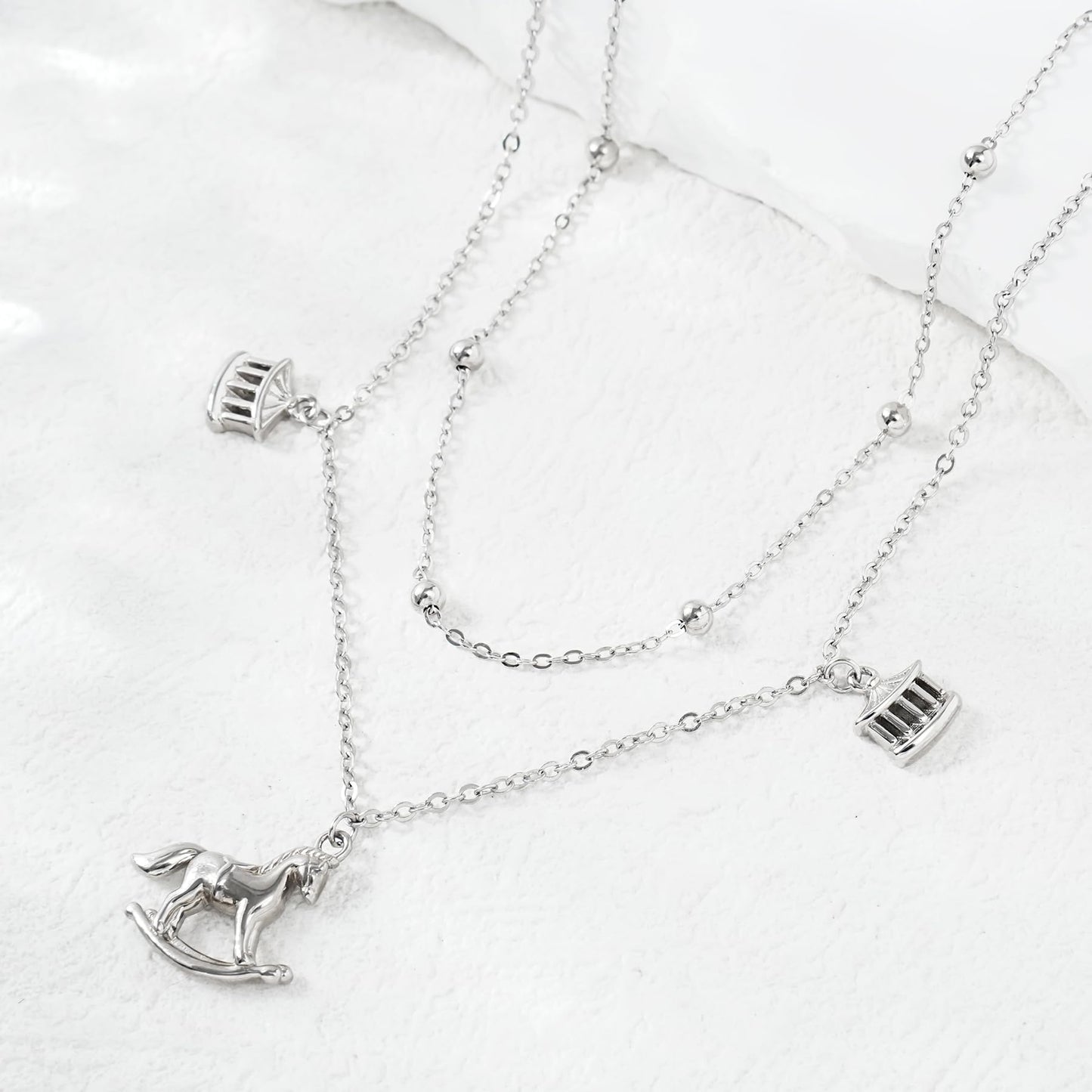 Ankle Bracelet 925 Sterling Silver Carousel Anklet Cute Horse Anklets for Women