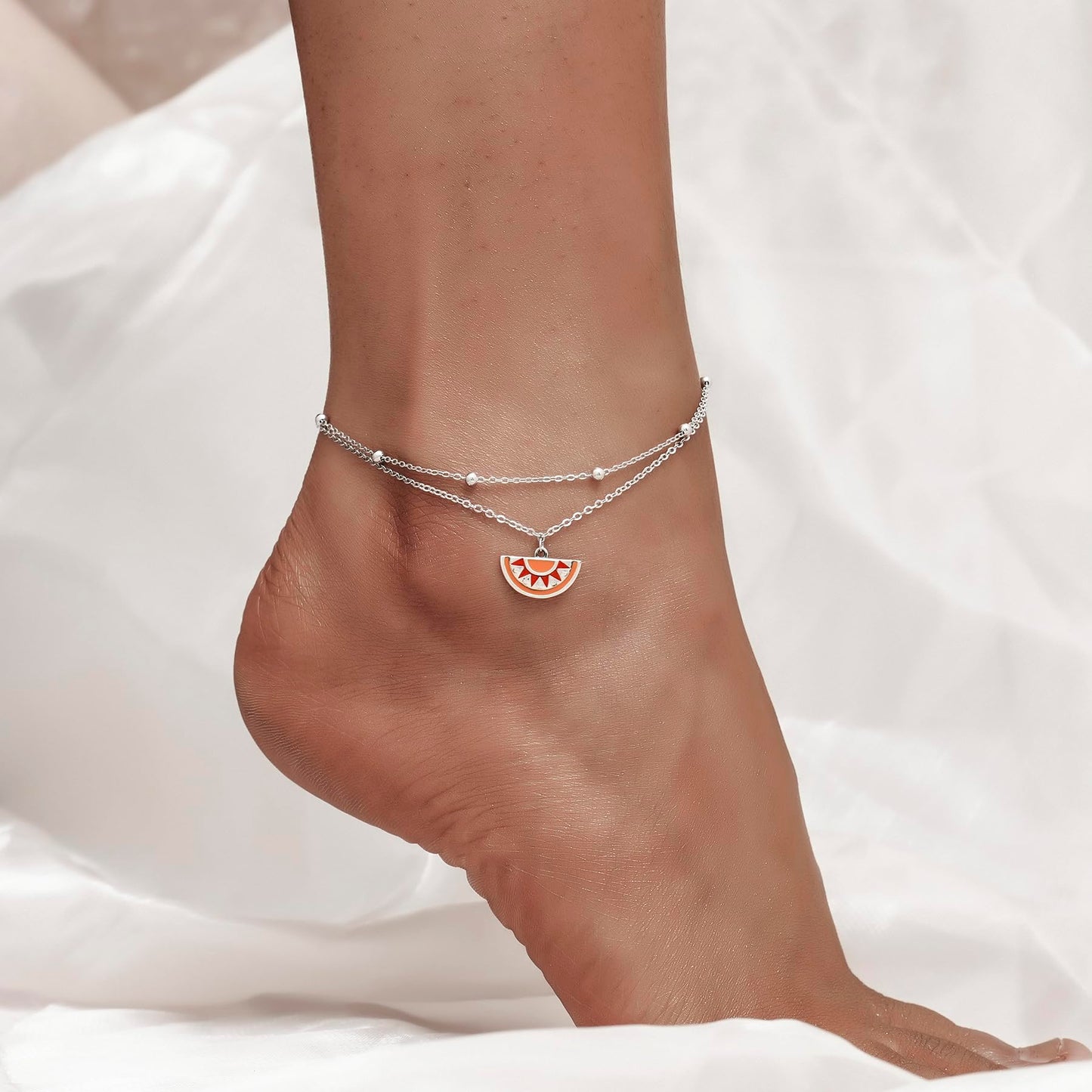 Boho Anklet 925 Sterling Silver Dainty Beach Anklet Bracelets for Women