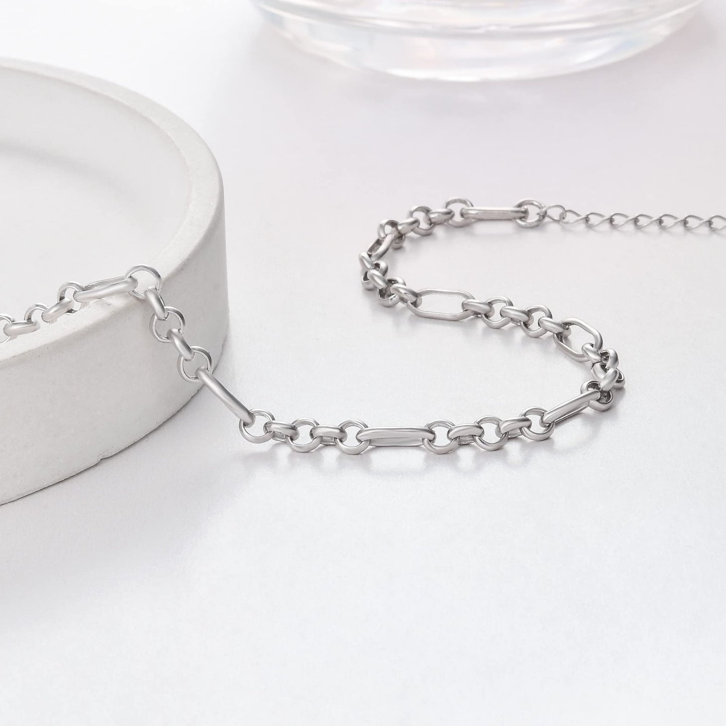 Anklets 925 Sterling Silver Paperclip Silver Ankle Bracelets