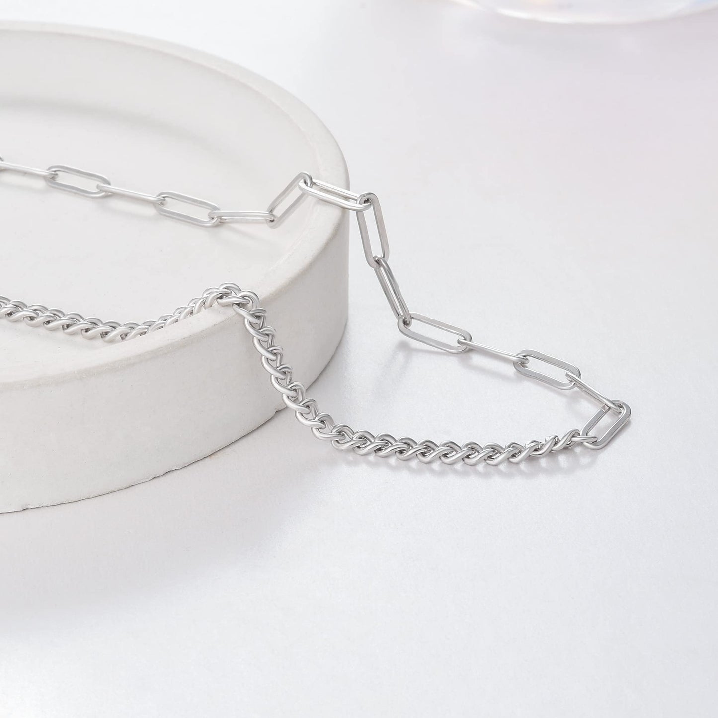 Anklet 925 Sterling Silver Italian Paperclip Link Chain Ankle Bracelet