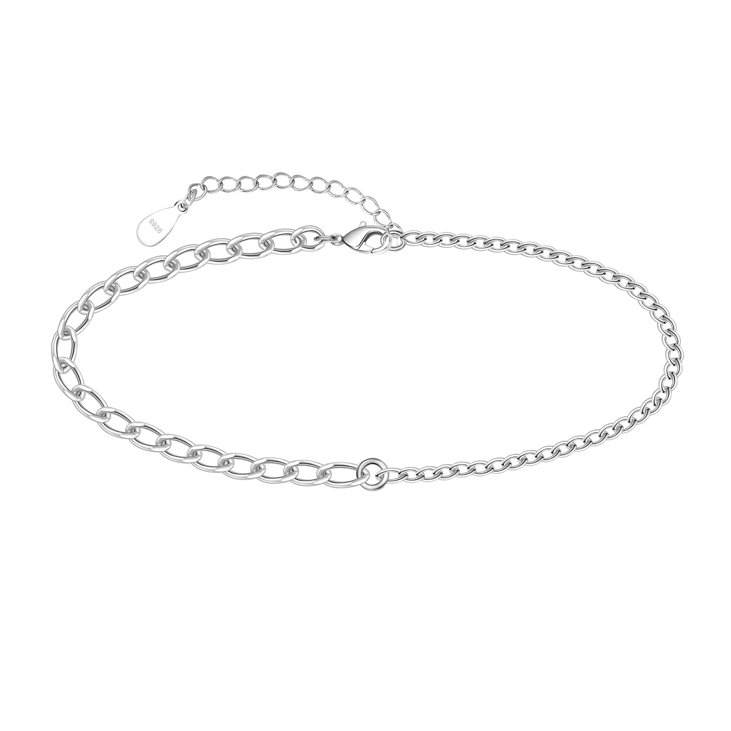 Figaro Anklet 925 Sterling Silver Figaro Link Chain Anklet Bracelet