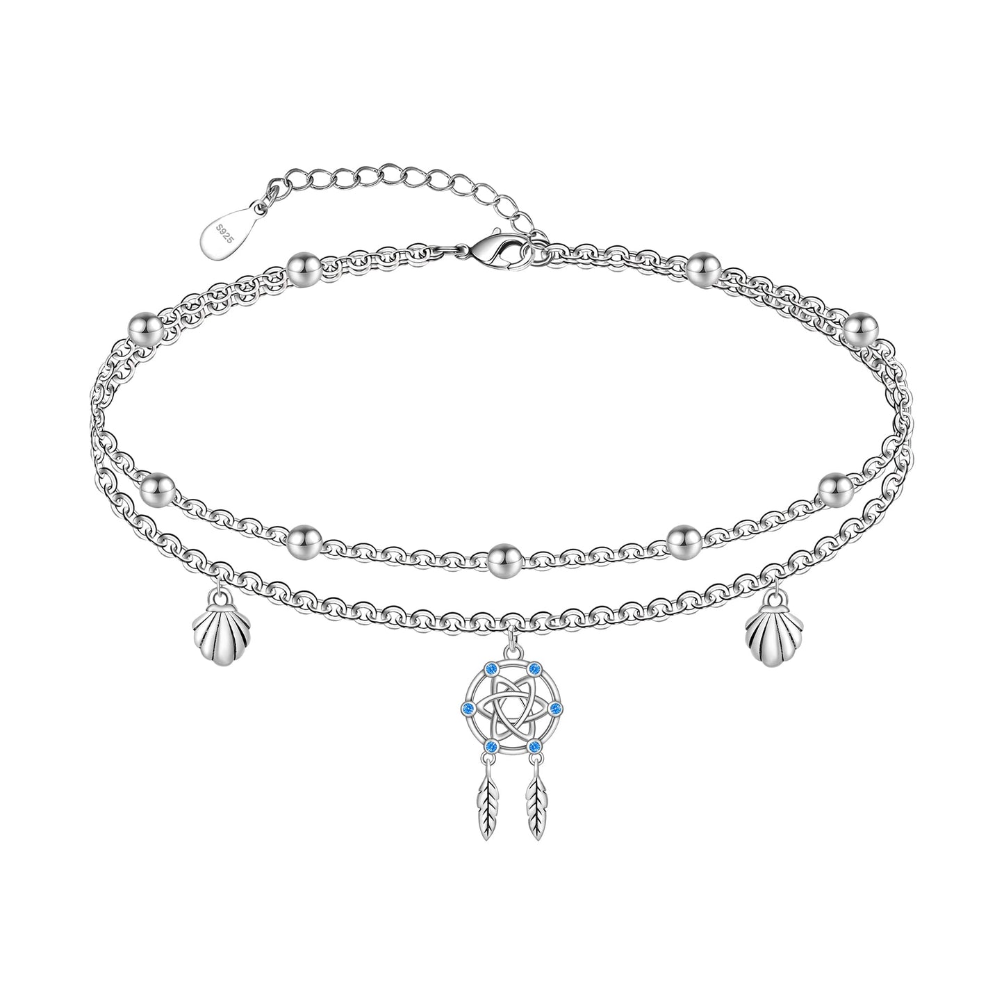 Ankle Bracelet for Women 925 Sterling Silver Dream Catcher Anklets