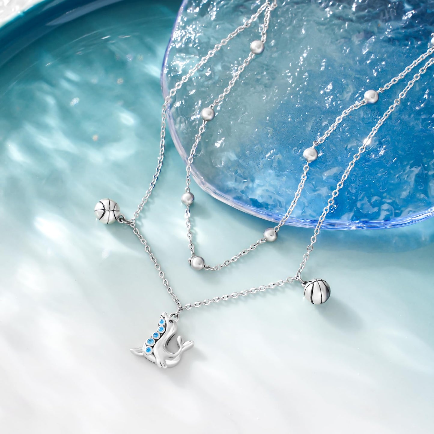 Dolphin Anklets 925 Sterling Silver Dainty Layered Ankle Bracelet for Women