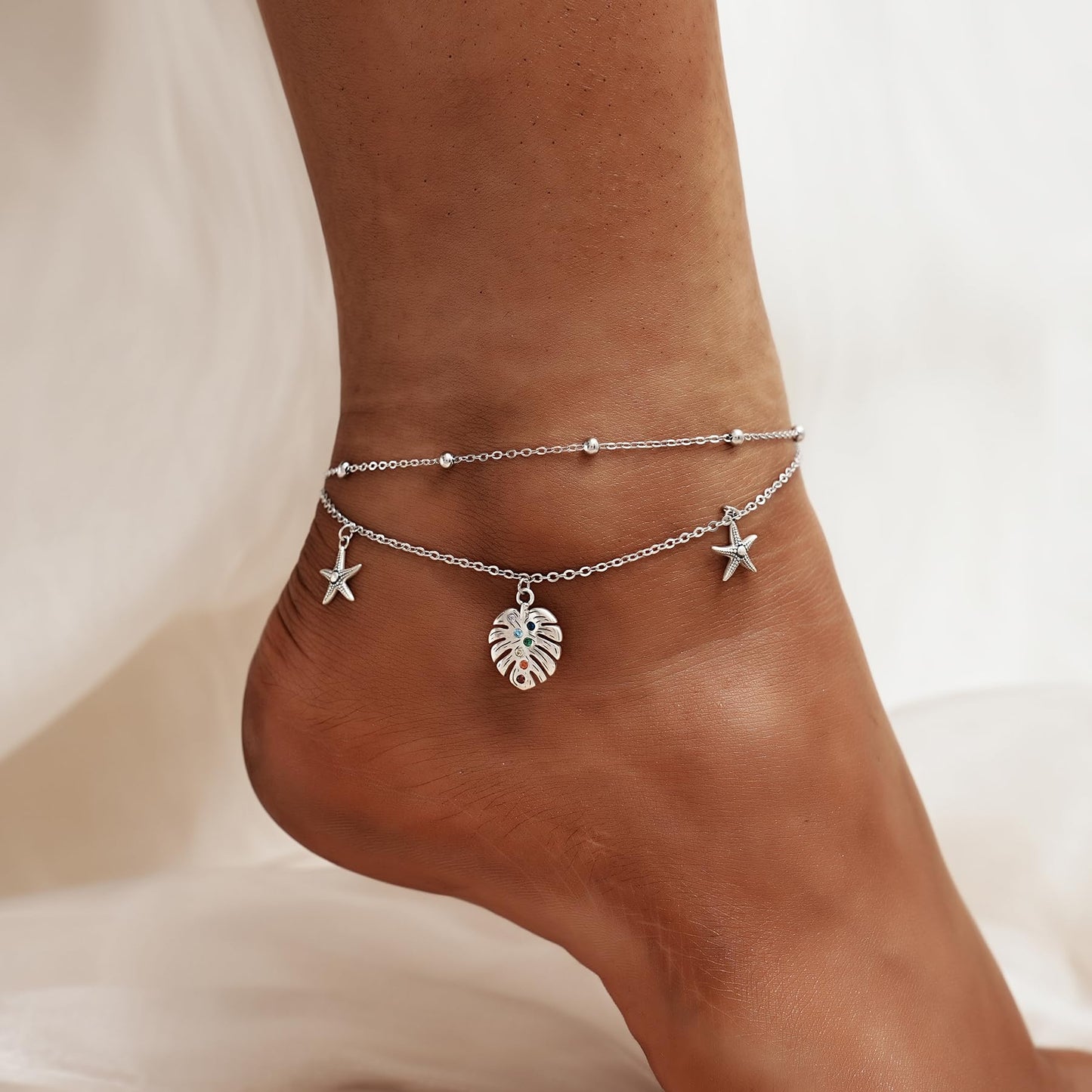 Ankle Bracelet for Women 925 Sterling Silver Chakra Anklet Bracelets