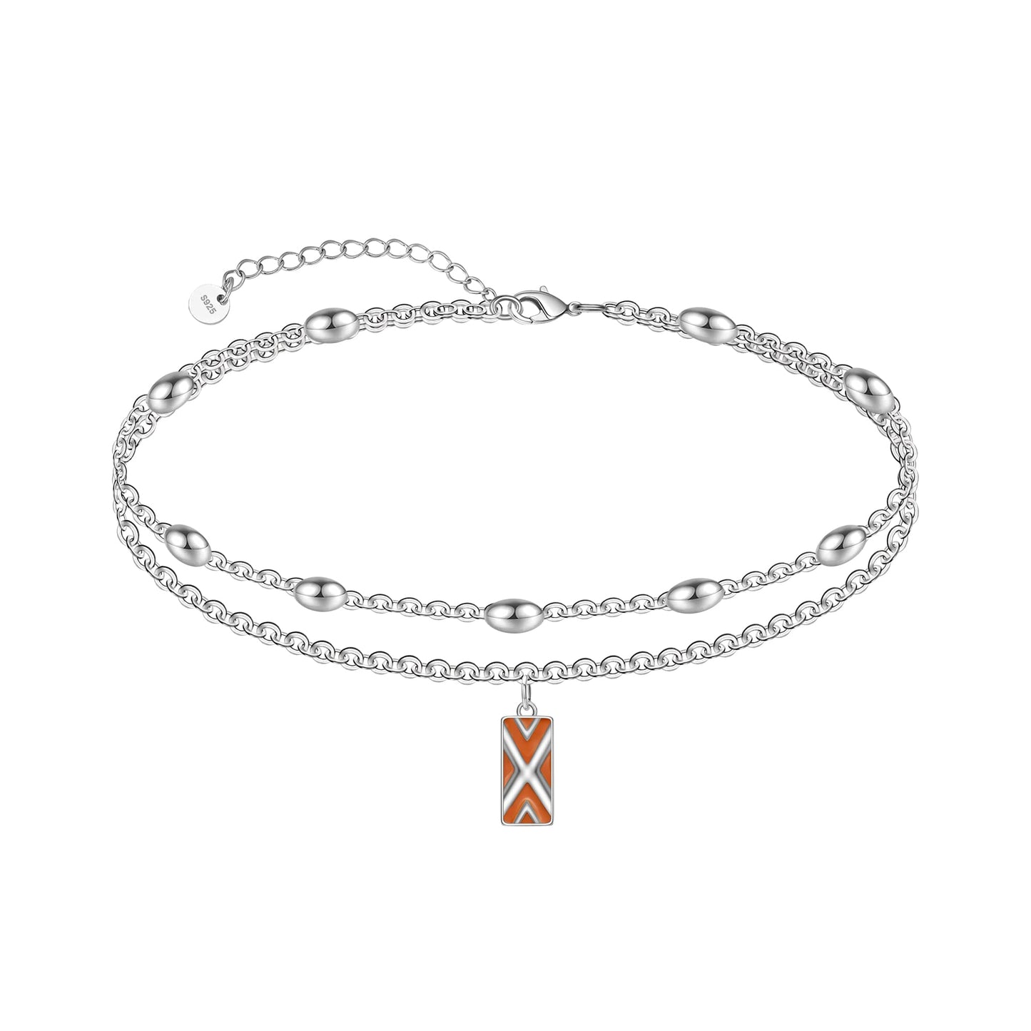 Ankle Bracelet 925 Sterling Silver Boho Double Layer Anklets