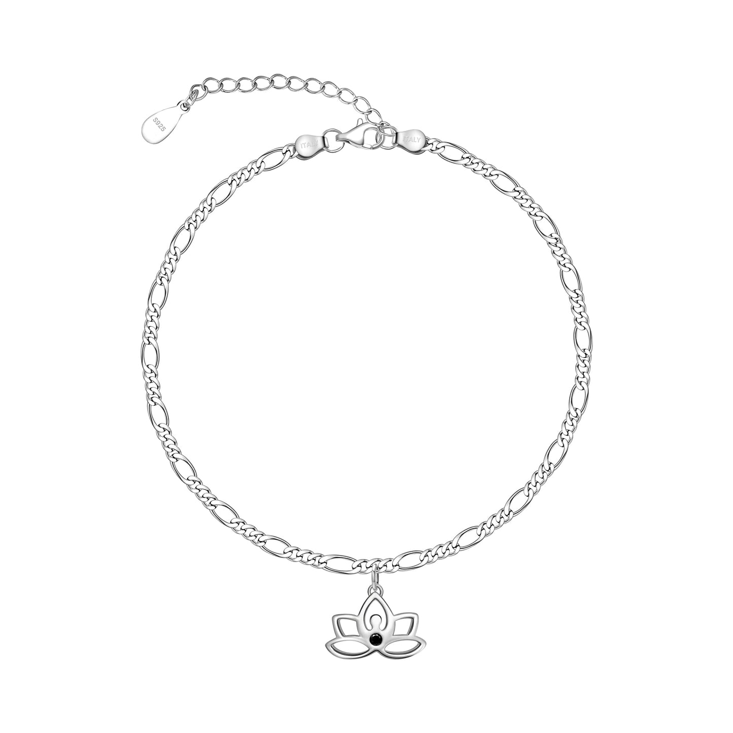Ankle Bracelet for Women 925 Sterling Silver Lotus Flower Anklets