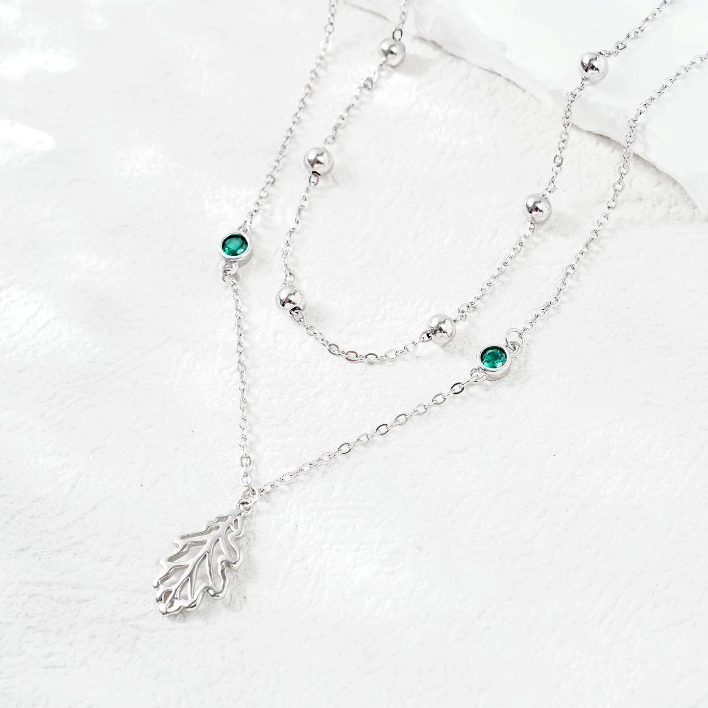 Leaf Anklet 925 Sterling Silver Blue Zirconia Leaf Anklet Bracelets