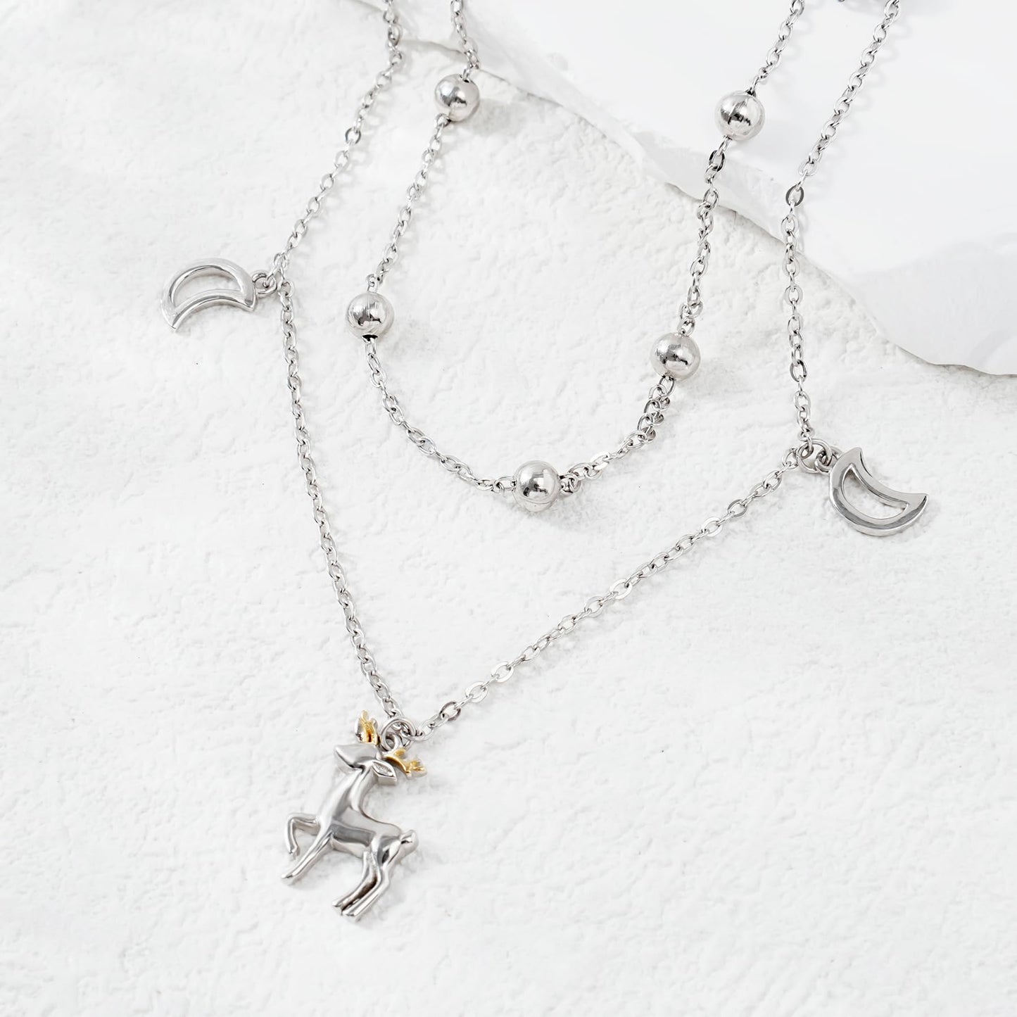 925 Sterling Silver Ankle Bracelet - Hypoallergenic Cute Deer Anklets for Women