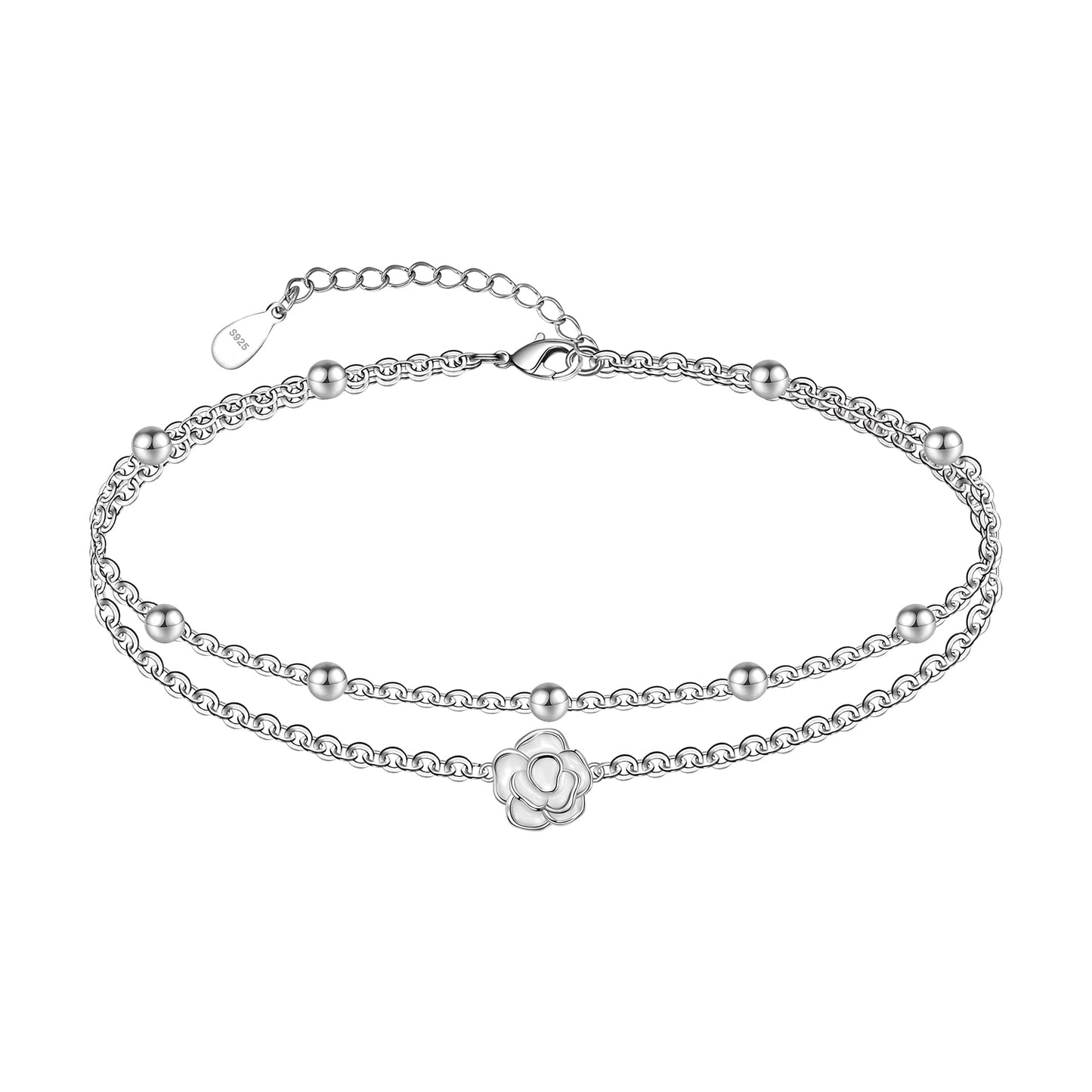 Paperclip Link Anklets 925 Sterling Silver Italian Paperclip Link Chain Ankle Bracelet