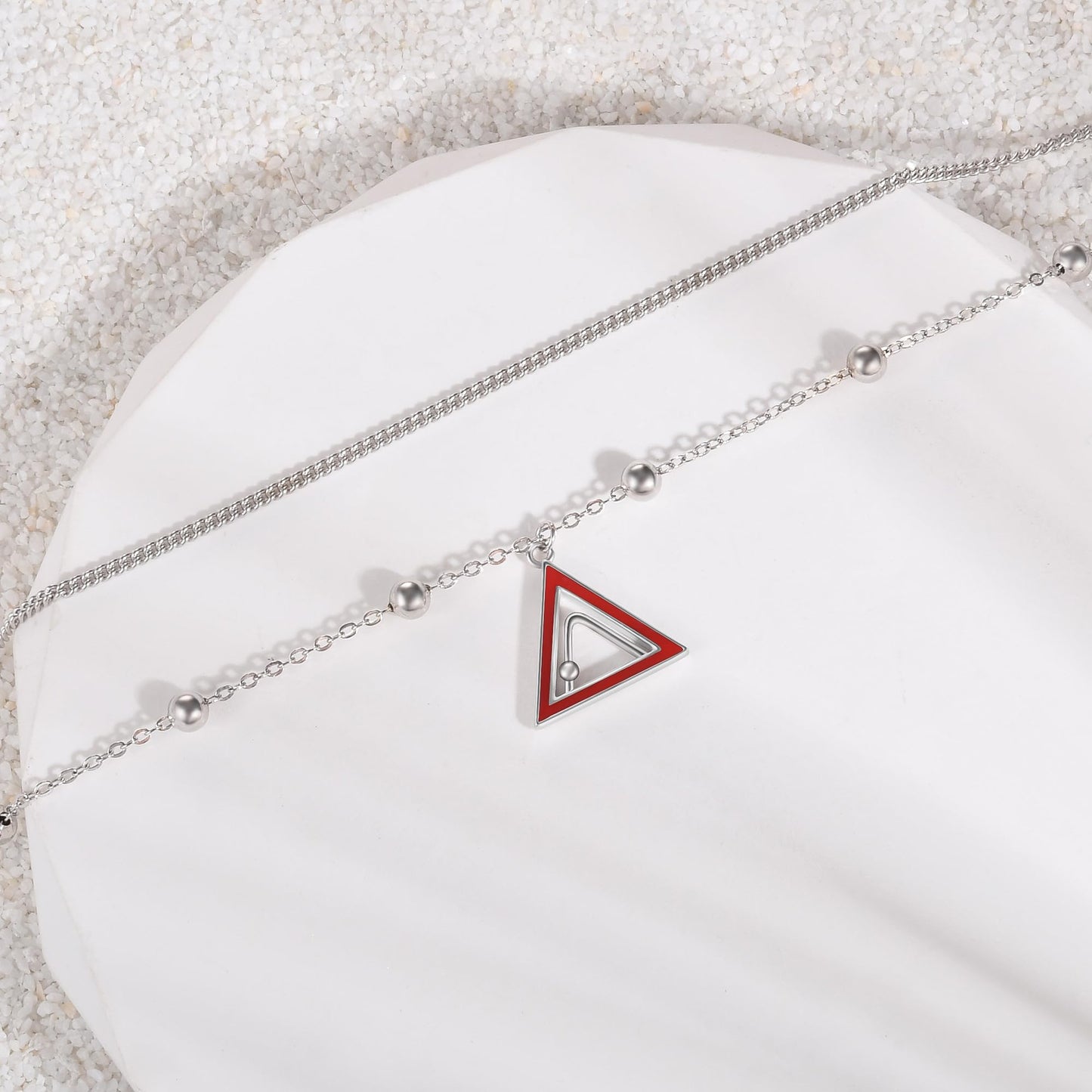 925 Sterling Silver Triangle Anklet Hypoallergenic Triangle Anklets for Women