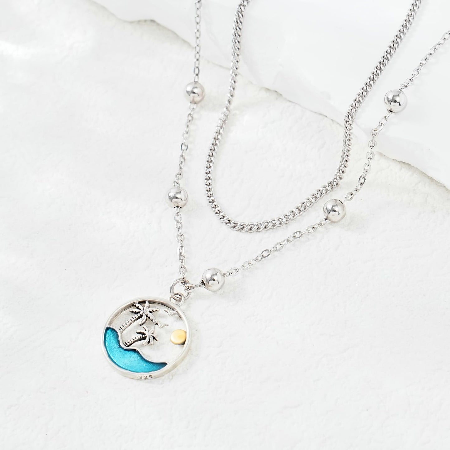 Ankle Bracelet 925 Sterling Silver Palm Tree Anklet for Women