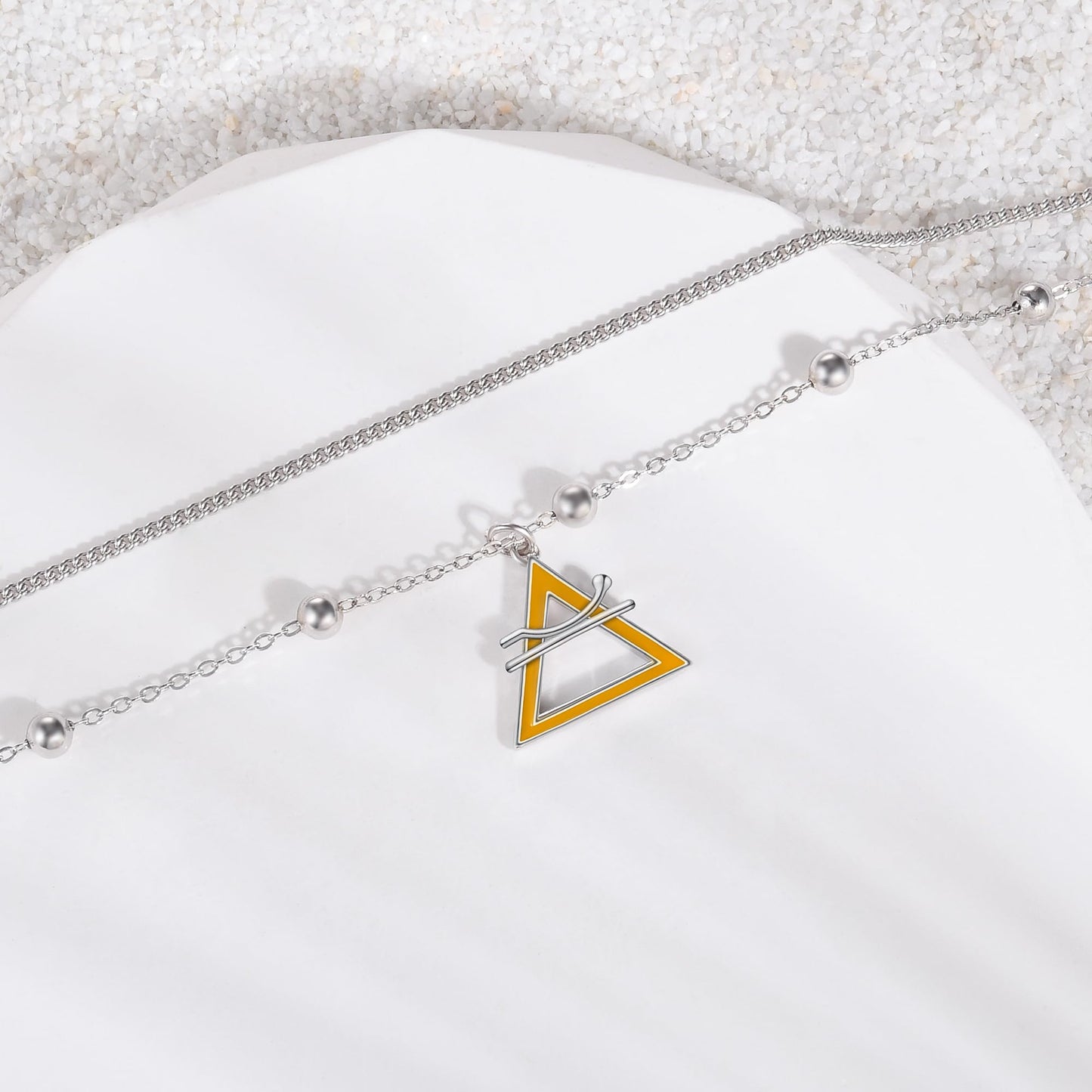 Ankle Bracelet 925 Sterling Silver Triangle Anklet Fashion Triangle Anklet for Women