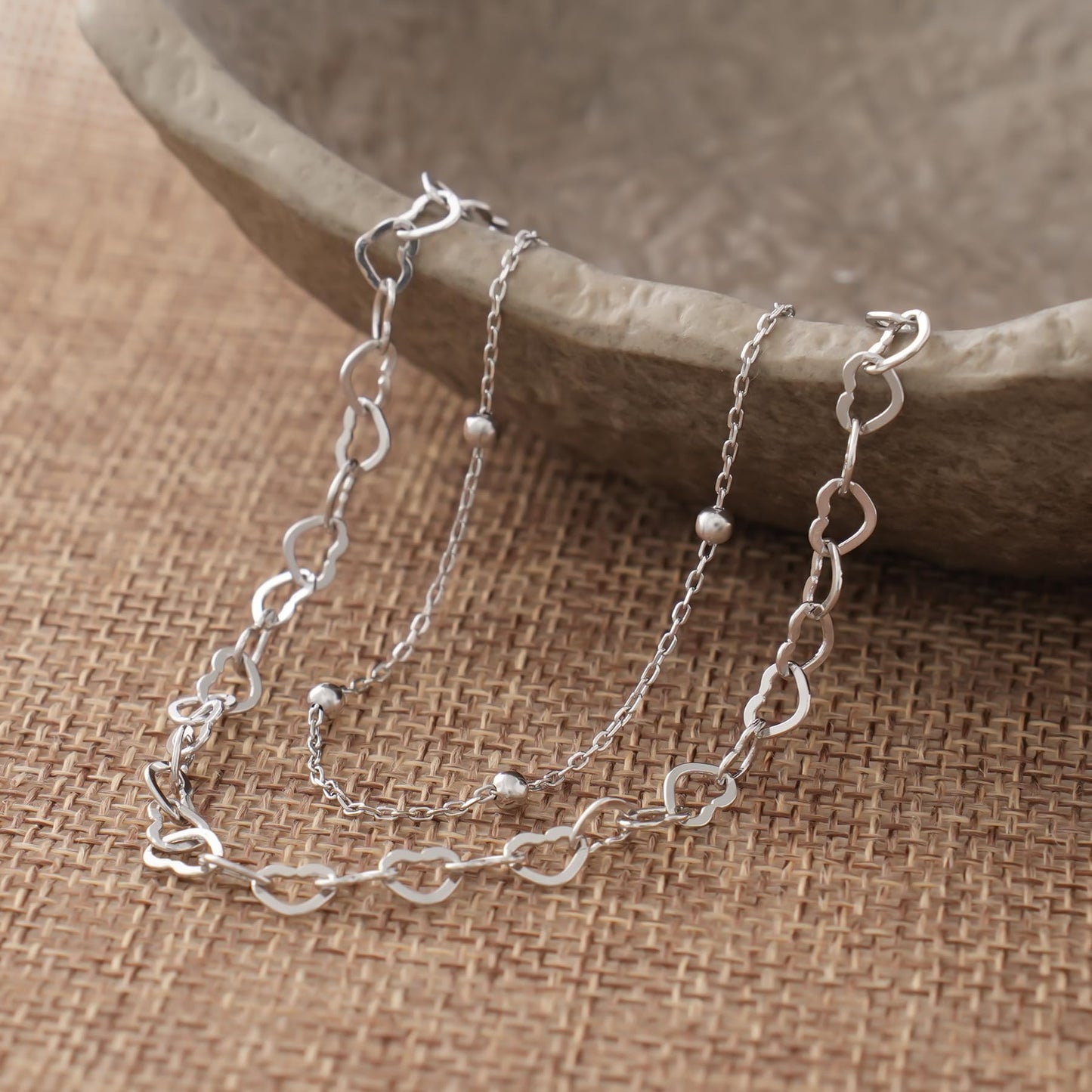 Heart Anklet 925 Sterling Silver Heart Anklets for Women Adjustable