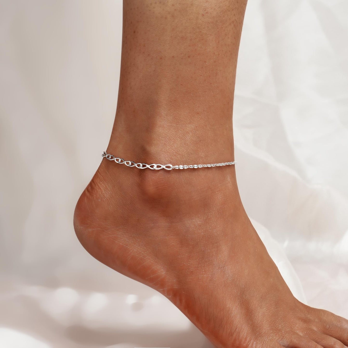 Ankle Bracelet 925 Sterling Silver Simple Beach Minimalist Foot Jewelry Anklet