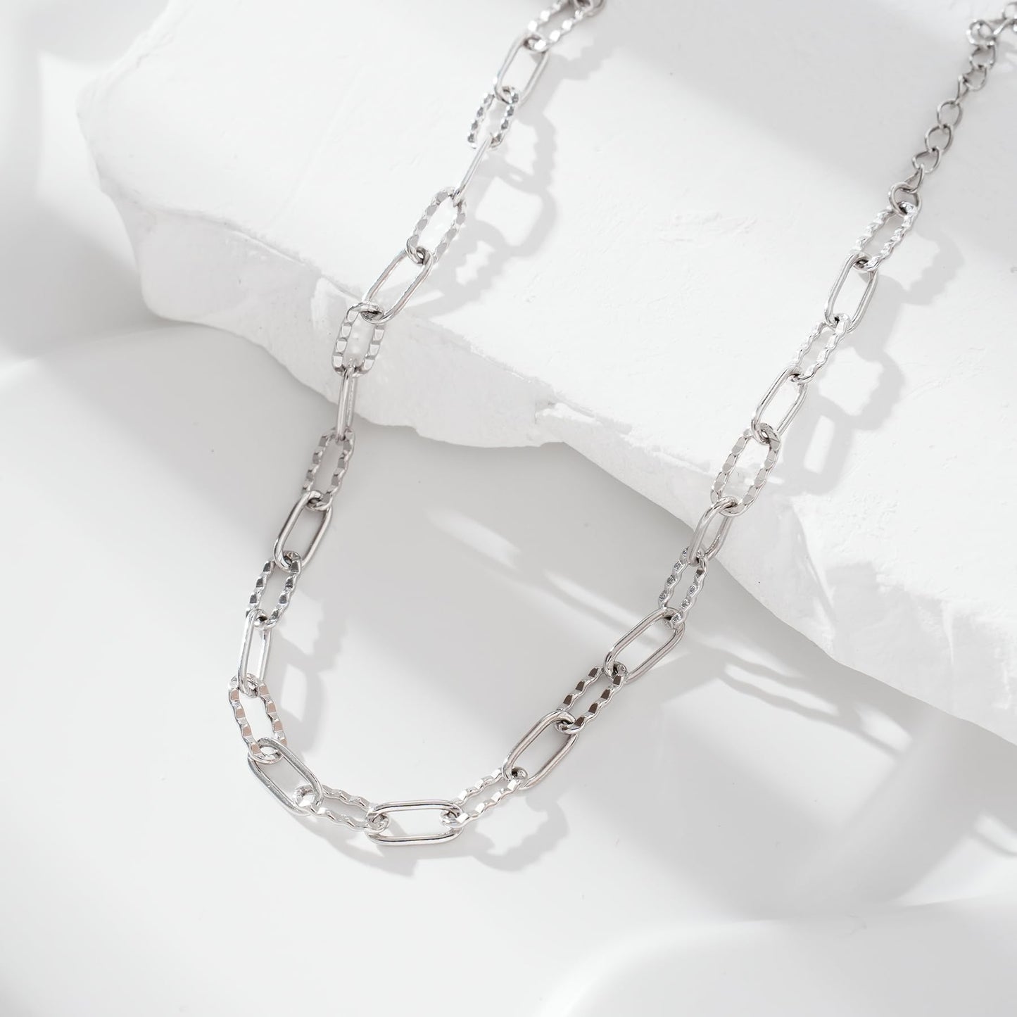 925 Sterling Silver Hypoallergenic Paperclip Ankle Bracelet Paperclip link Chain Simple Adjustable Anklets Bracelet for Women