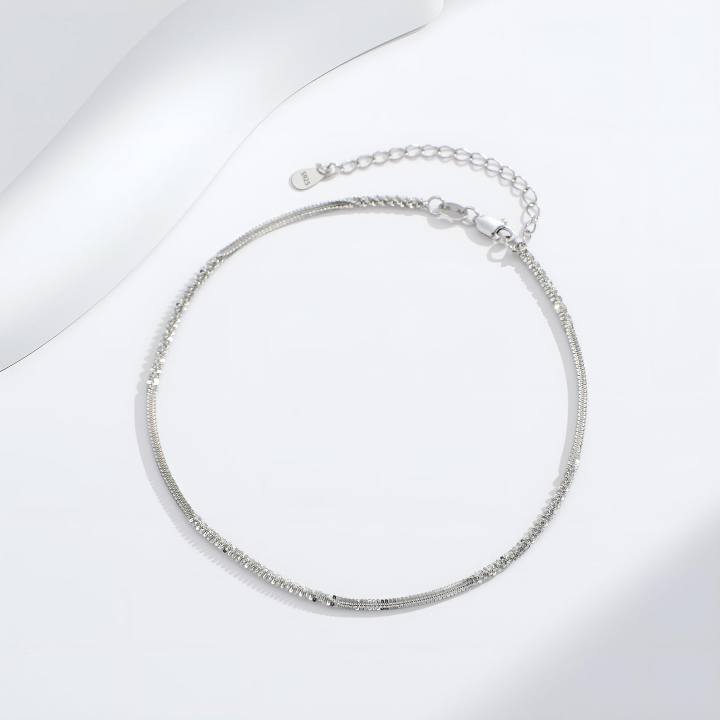 925 Sterling Silver Serpentine Twist Rope Chain Anklets Bracelet Summer Foot Chain for Women