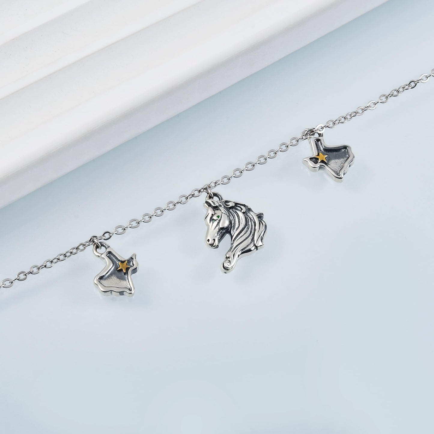 925 Sterling Silver Horse Ankle Bracelet Lightweight Comfortable Foot Chain for Women