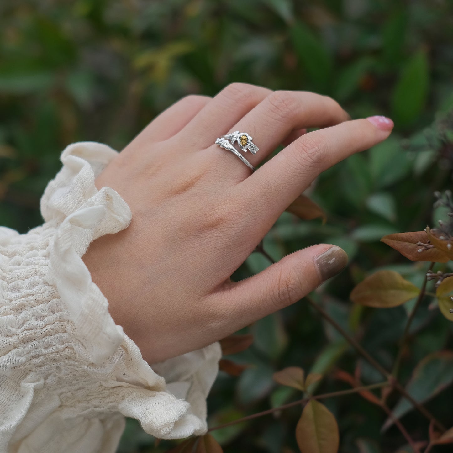 925 Sterling Silver Spoon Ring Dainty Leaf Finger Rings for Women