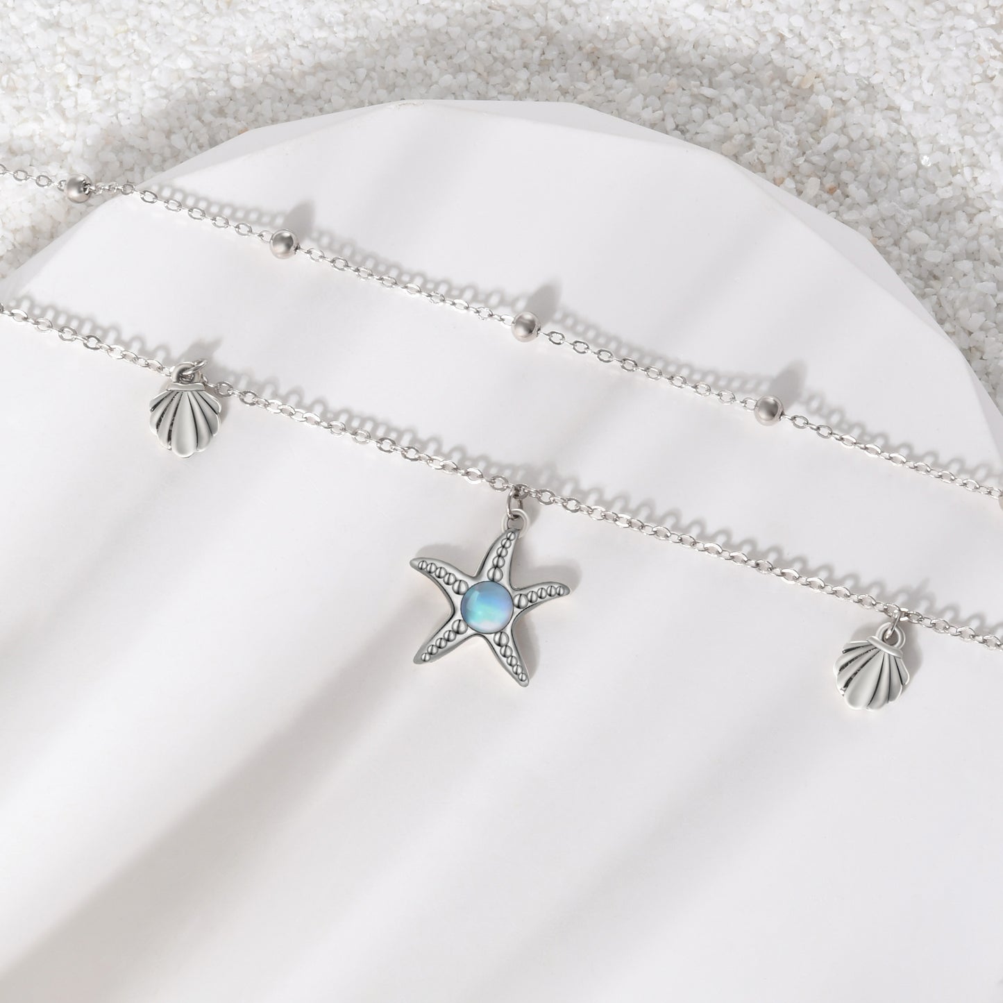 925 Sterling Silver Starfish Anklets Bracelet for Women