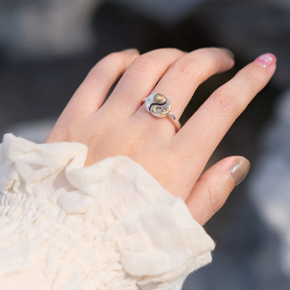 925 Sterling Silver Moon Sun Thumb Ring