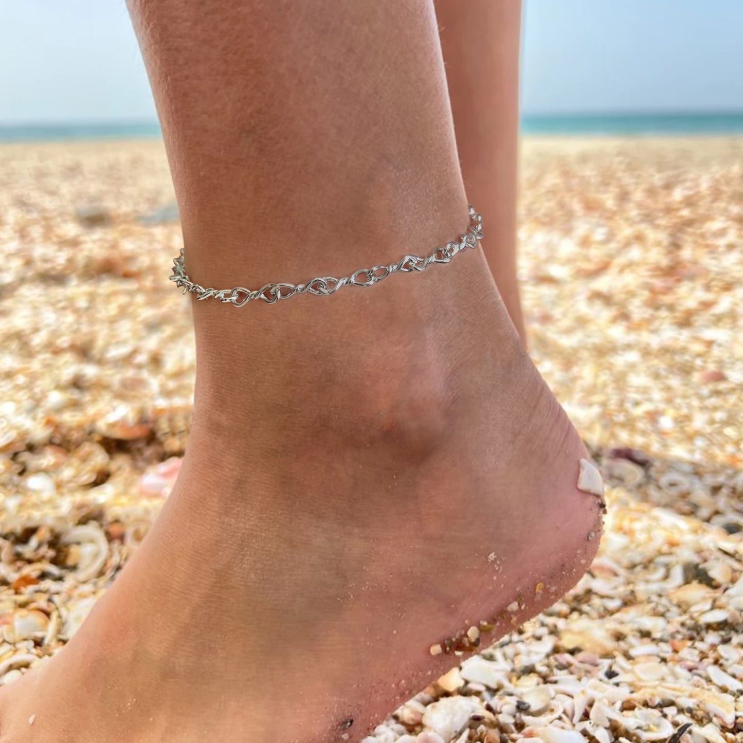 925 Sterling Silver Italian Cuban Link Chain Ankle Bracelet 4mm Cuban Anklets