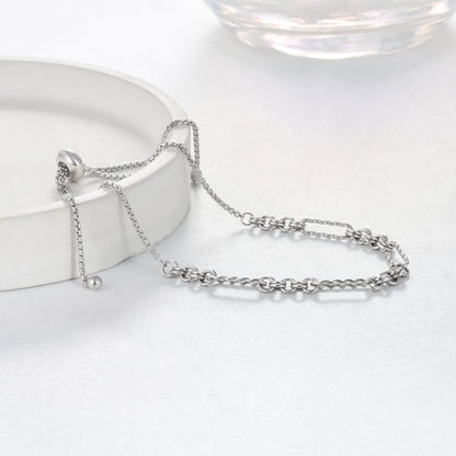 925 Sterling Silver Paperclip Link Ankle Bracelet