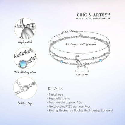 925 Sterling Silver Ankle Bracelet for Women