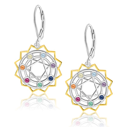 Sterling Silver Chakra Dangle Earrings