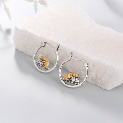 925 Sterling Silver Frog Hoop Earrings