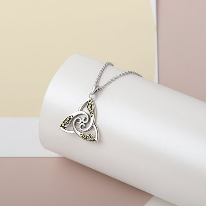 925 Sterling Silver Celtic Trinity Knot Pendant Necklace