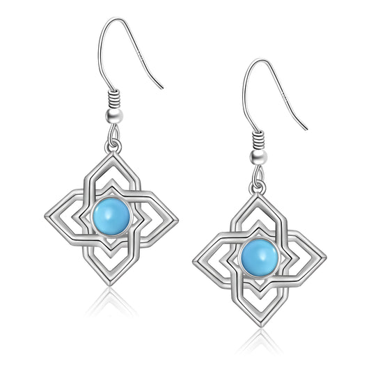 925 Sterling Silver Good Luck Celtic Knot Drop Dangle Earrings