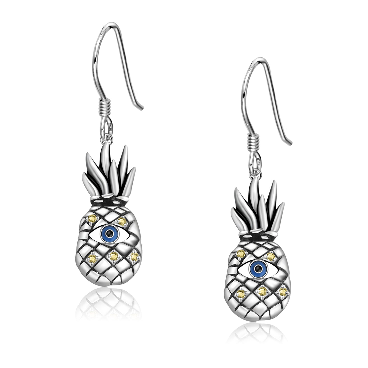 925 Sterling Silver Pineapple Dangle Earrings