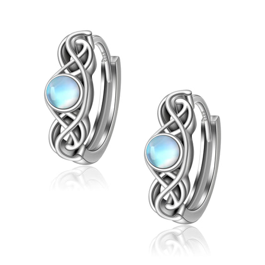 925 Sterling Silver Celtic Knot Hoop Earrings