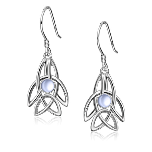 925 Sterling Silver Celtic Knot Drop Earrings