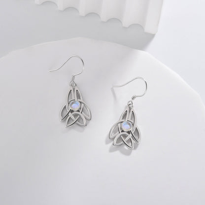 925 Sterling Silver Celtic Knot Drop Earrings