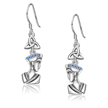 925 Sterling Silver Good Luck Celtic Knot Drop Dangle Earrings