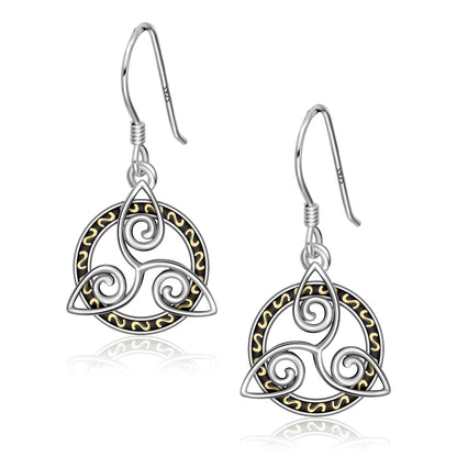 925 Sterling Silver Good Luck Celtic Knot Drop Dangle Earrings