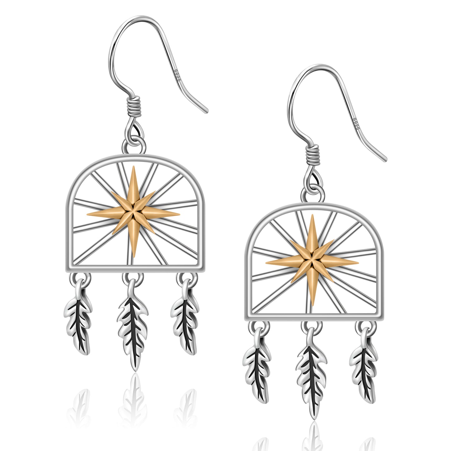 925 Sterling Silver Celtic Knot Dreamcatcher Earrings Dangle Earrings