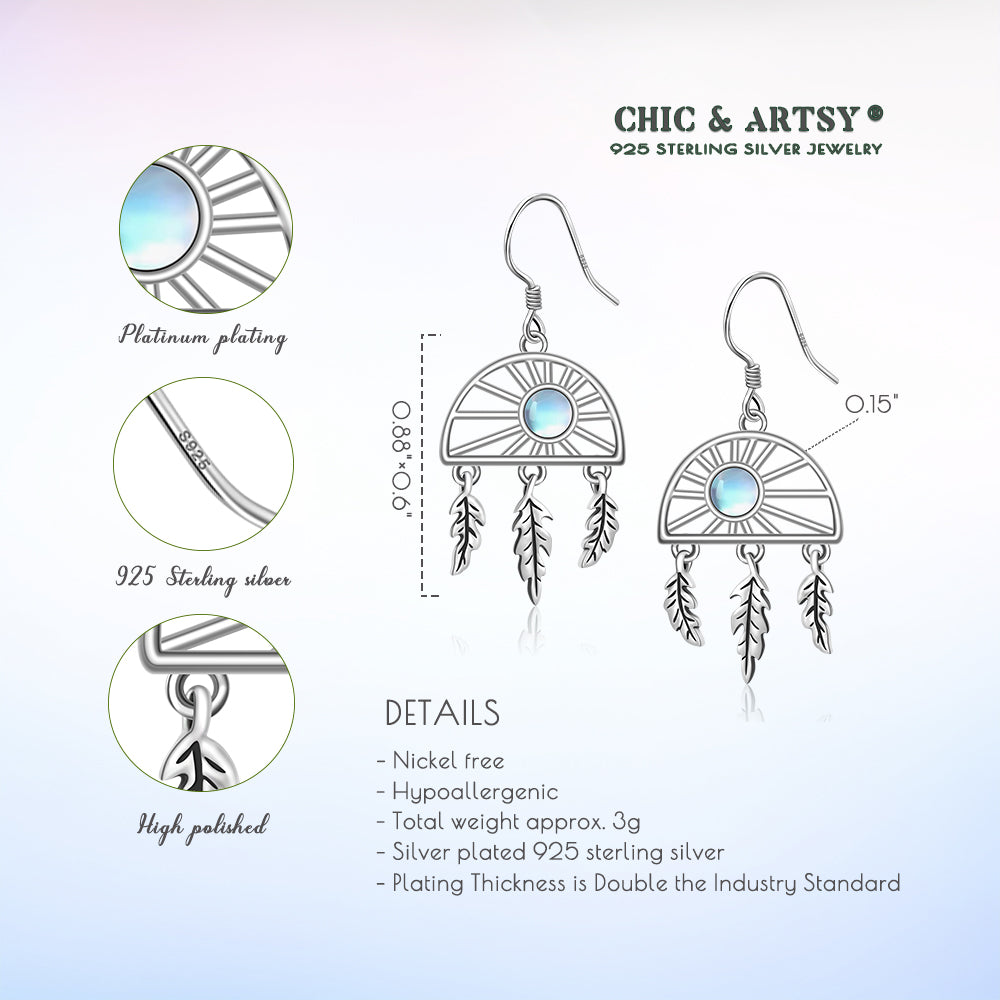 925 Sterling Silver Celtic Knot Dreamcatcher Earrings Dangle Earrings