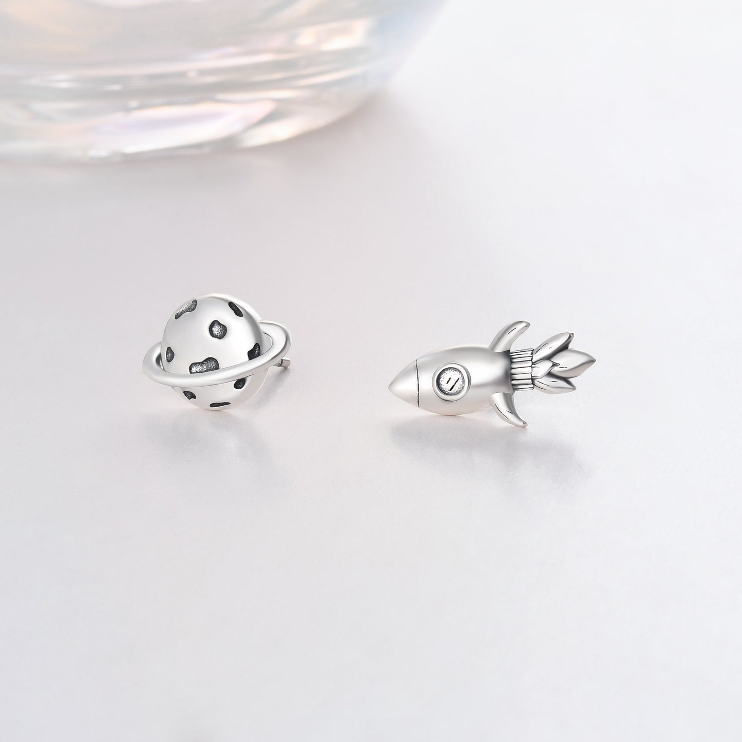 925 Sterling Silver Planet Stud Earrings