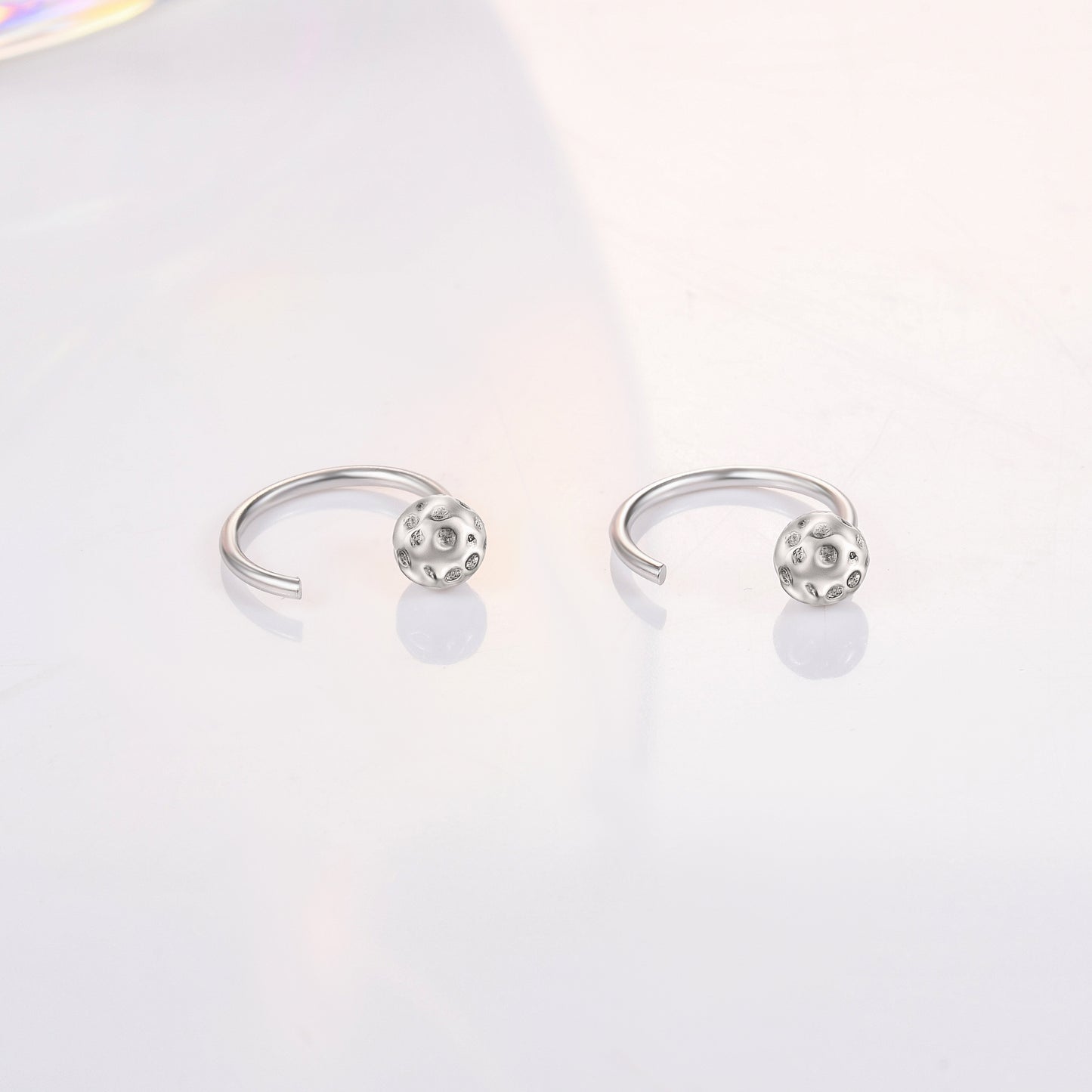 925 Sterling Silver Small Ball Huggie Hoop Earrings