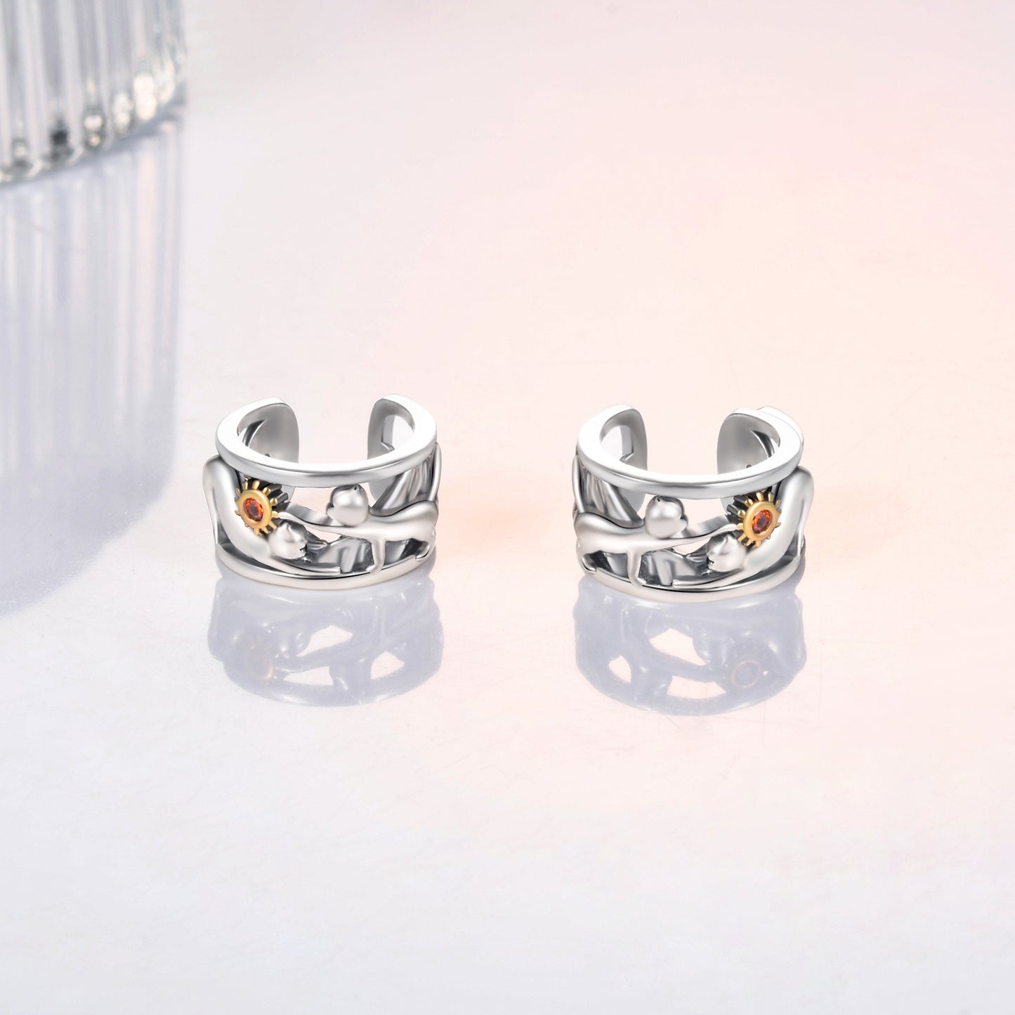 925 Sterling Silver Cat Cuff Earrings for Women