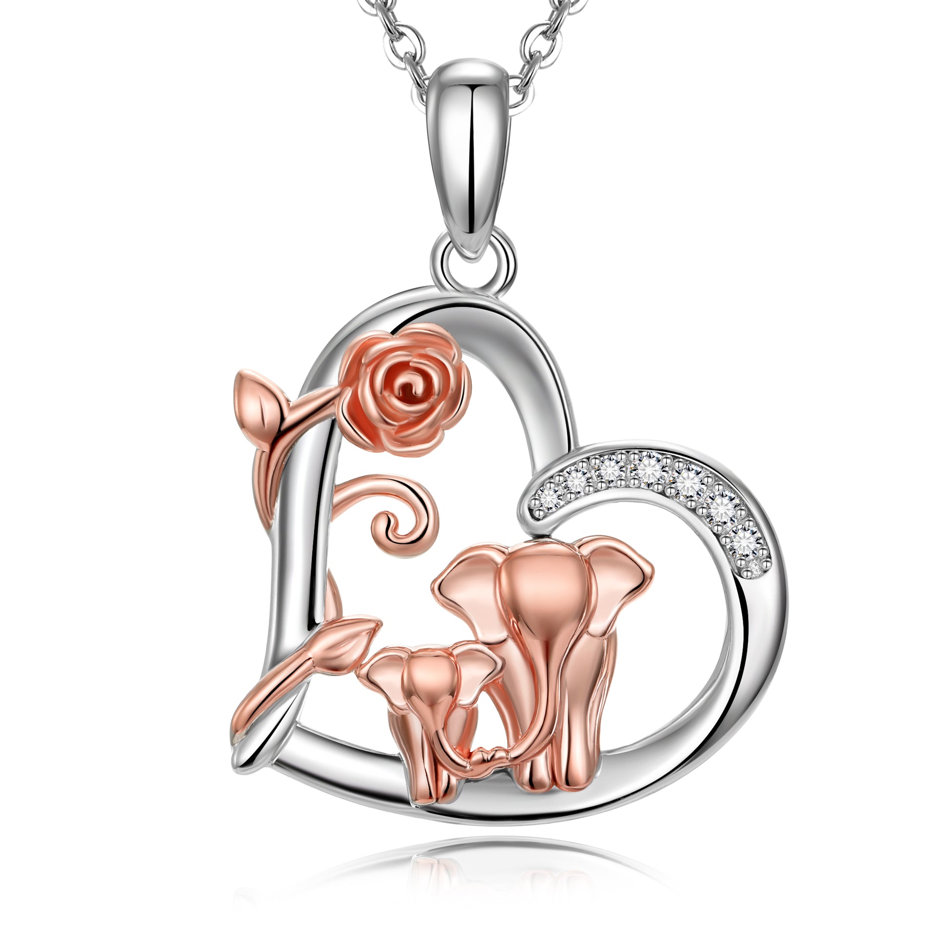 925 Sterling Silver Good Luck Elephant Pendant Necklace
