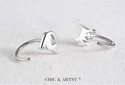 925 Sterling Silver Cat Huggie Hoops Earrings