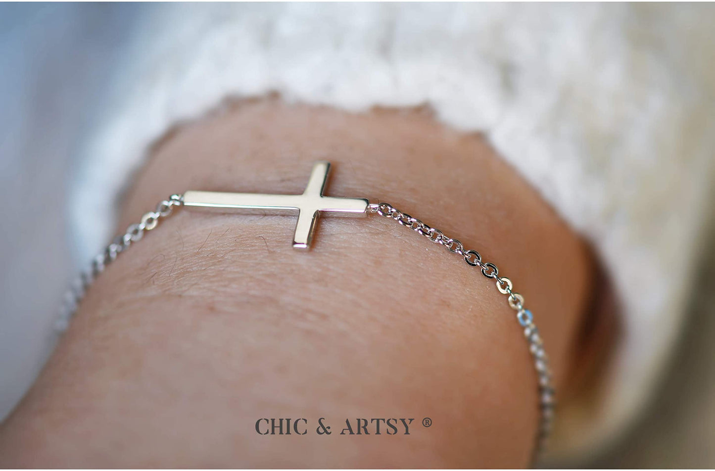 925 Sterling Silver Cross Bracelet for Women